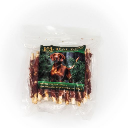 Picture of RD-107 REAL DOG ​​SNACKS Rawhide sticks, wrapped in duck 11cm 500g