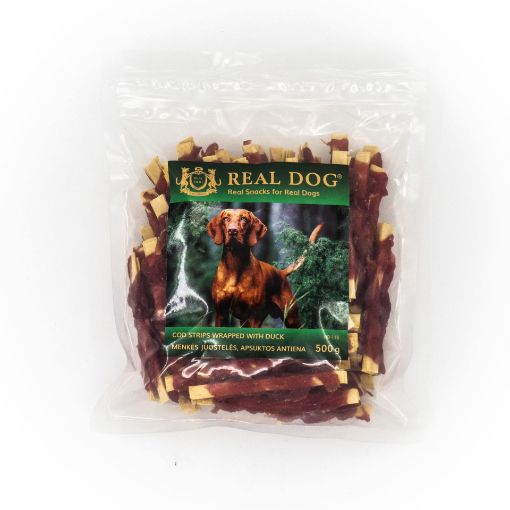 Picture of RD-118 REAL DOG ​​SNACKS Cod strips wrapped in duck 500g