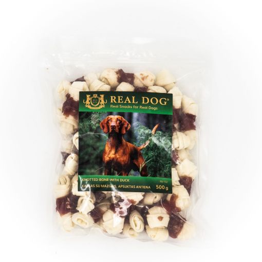 Picture of RD-122 REAL DOG ​​SNACKS Bone with knots, wrapped in duck 500g