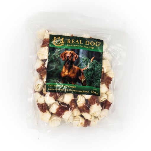 Picture of RD-141 REAL DOG ​​SNACKS Bone with knots, wrapped in rabbit meat 500g
