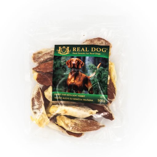 Picture of RD-143 REAL DOG ​​SNACKS Rabbit ears with soft rabbit meat 500g