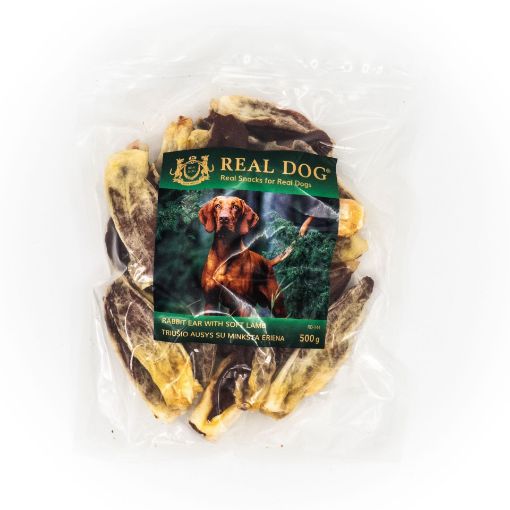 Picture of RD-144 REAL DOG ​​SNACKS Rabbit ears with soft lamb 500g