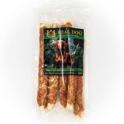 Picture of RD-232 REAL DOG ​​SNACKS Rawhide roll with chicken 25cm 500g